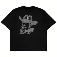 Transferts thermocollants personnalisés en strass motif cowgirl pour T-shirt