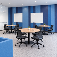 Panneau mural acoustique en feutre PET à rainures en V, respectueux de l'environnement, SMETA BSCI ISO, pour bureau, salle, hall d'hôtel, projet personnalisé, design, décoration