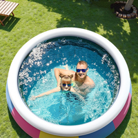 Heißer Sommer Outdoor Kinderfreundlicher Umweltfreundlicher Wasserdichter Tragbarer Faltbarer Großer Rechteckiger PVC Aufblasbarer Schwimmpool für Zuhause