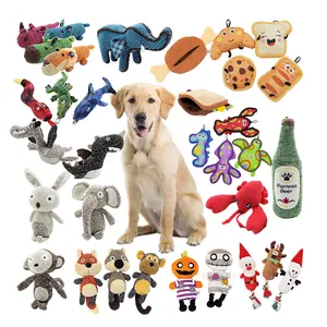 Pet Products No Stuffing Soft Stuffed Custom Dog Plush Toys Indestructible Tough Squeaky Dog Chew Toys For Large Medium