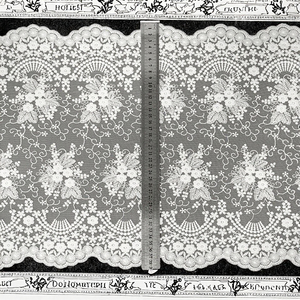 Tela de encaje floral blanca para novias, malla bordada, nailon/algodón ecológico, adorno de moda para vestidos. - Product Image 3