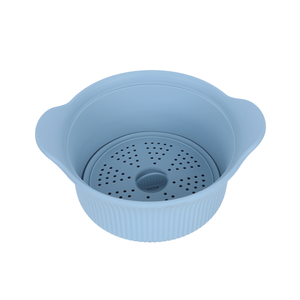 Recipiente para Cocinar al Vapor de Silicona de Grado Alimenticio, Portátil, con 3 Compartimentos, Color Azul Cielo, Personalizado, 600 ml, 1280 ml, para Carne, Apto para Microondas - Product Image 5