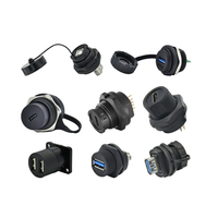 Impermeable IP67 tipo-c 3,1 Micro USB 2,0 3,0 montaje en Panel exterior PCB receptáculo macho Circular hembra Cable de extensión
