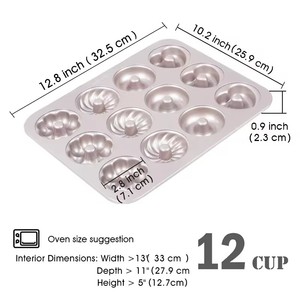 Chefmade WK9288 12 tazas antiadherente donut cookie pan flor formas moldes para hornear para fiesta - Product Image 6