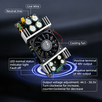 Fuente de Alimentación Conmutada WUZHI WA4817 LLC, Convierte 220V a 48V 800W, Ajustable, Sin Ruido, 17A