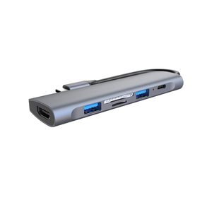 Adaptador Hub USB Tipo-C 6 en 1, 4K HDTV, Multipuerto USB 3.1, Aleación de Aluminio, 5 Gbps, PD100W, Lector de Tarjetas TF/SD, Macbook <span class=keywords><strong>Pro</strong></span>, <span class=keywords><strong>Windows</strong></span> - Product Image 2