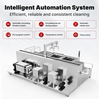 Nettoyeur à ultrasons entièrement automatique Skymen 4 Tanks avec bras robotique contrôlé par PLC pour un nettoyage industriel efficace