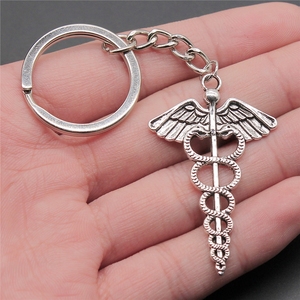 Vente chaude en alliage de Zinc porte-clés symbole de sauvetage porte-clés médecin <span class=keywords><strong>infirmière</strong></span> 3d porte-clés <span class=keywords><strong>caducée</strong></span> serpent porte-clés en métal - Product Image 3
