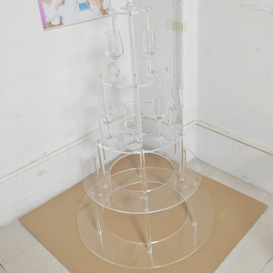 New Acrylic 5-Layer Vòng rượu sâm banh tháp Kệ đám cưới rượu vang bảng cup tháp đạo cụ hiển thị thanh lịch <span class=keywords><strong>Rack</strong></span> cho đám cưới trang trí nội thất - Product Image 4