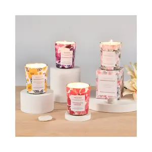 Gardenia Duft kerzen in Glas Weißer Tee Duft Rose Velas De Soja Aroma therapie Soja Wachs Perlen Nordische Duft kerze