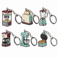 Porte-clés en émail dur personnalisé, appareil de cuisine rétro, machine à pop-corn vintage haut de gamme, cadeau en alliage de zinc, breloque 3D pour les gourmets