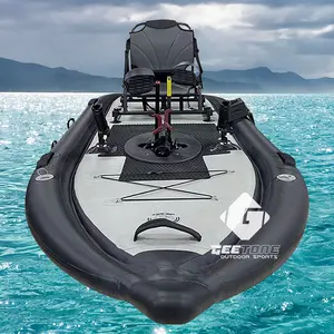 GeeTone Pedal Flap Kayak inflable reforzado PVC 1000D Drop Stitch Pedal de accionamiento Kayaks de pesca con sistema de timón
