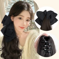 Goner Wave Long Ribbon Peluca Pinzas para el cabello Pin Hecho a mano Estilo dulce Característica de fiesta Hecho de metal y material de PC de grogrén - Product Image 1