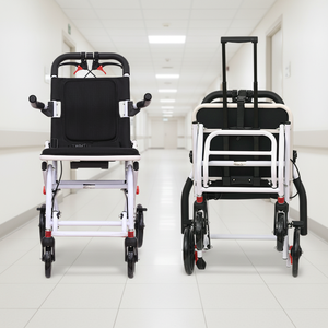 <span class=keywords><strong>Fauteuil</strong></span> roulant de voyage compact et pliable, chaise de transport portable avec roues robustes pour les personnes âgées et les utilisateurs handicapés - Product Image 1