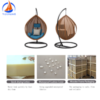 Offres Spéciales extérieur en osier balançoire canapé Patio rotin meubles balançoire oeuf chaise jardin suspendu au plafond Silla Colgante Huevo