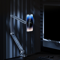 Support Cantilever à Rotation 360 Degrés avec Aimant pour Prise de Vue en Direct, Bras Télescopique Flexible en Alliage d'Aluminium pour Bureau, Lit, Voiture, Support Téléphone