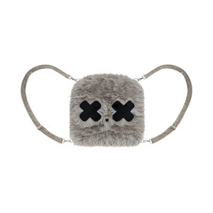 Bolso de Conejo de Algodón Multiusos Convertible, Bolso Esponjoso Hecho a Mano con Piel Sintética de Hilo Largo y Detalle de Aplique de Velboa - Product Image 4