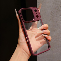Coque de téléphone portable transparente antichoc hybride en acrylique avec lentille métallique haute transparence anti-rayures pour iPhone 18 17 Pro Max