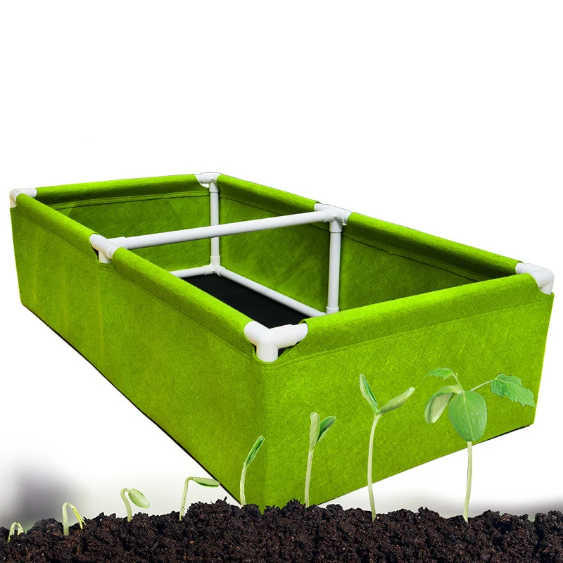 Letto per verdure rialzato diviso in giardino tessuto in feltro letto rialzato contenitore per piante quadrato Grow Bag vaso per fioriera