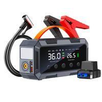 Démarreur de voiture portable avec gonfleur de pneus à double cylindre 10000mAh 1000A de crête Compresseur d'air 150PSI Booster de batterie d'urgence