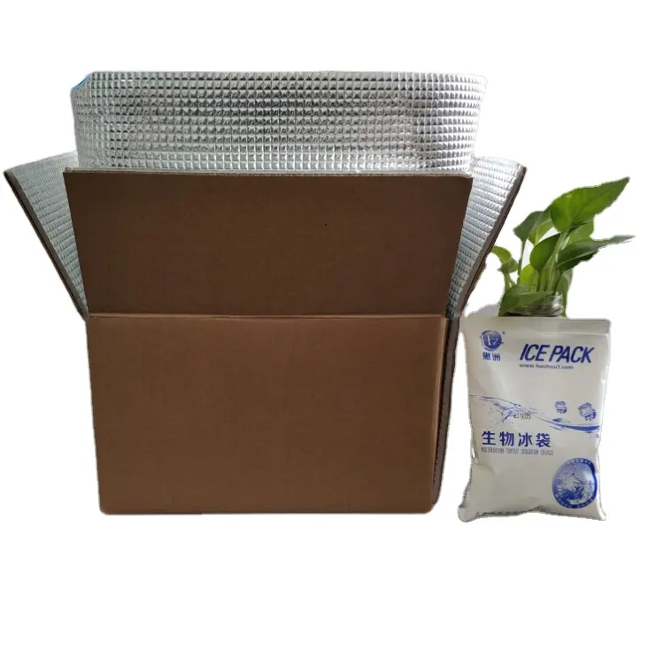 Aluminiumfolie Papier Kartonnen Dozen Pluimvee Verzending Doos Bevroren Voedsel Wax Kartons Custom Afdrukken Thermische Doos