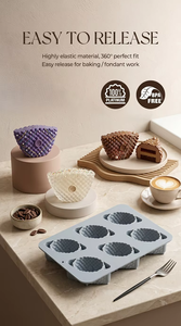Moldes de silicona para pasteles de mousse con 6 cavidades, moldes de silicona para decoración, molde de silicona para fondant, molde 3D. - Product Image 2