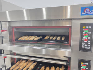 Four à gaz économique à 2 niveaux, 4 plateaux chacun avec vapeur et pierre, les niveaux sont séparés - Product Image 6