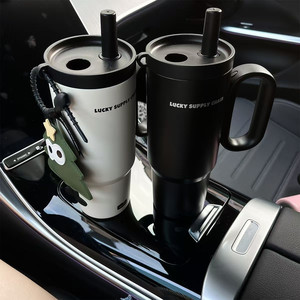 Stainless Steel Tumbler 316 Large Capacity With Handle Straw Cup Travel Water Bottle Cartoon Design Insulated For Outdoor Use - Product Image 3