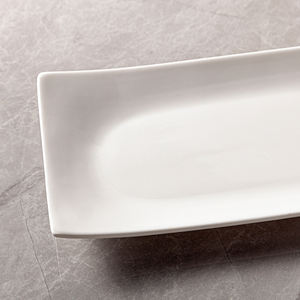 Sunijiuju — assiettes de table en forme de Rectangle, avec Logo personnalisé, pour les fêtes au Restaurant, Style japonais, service assiette à Sushi blanc - Product Image 2