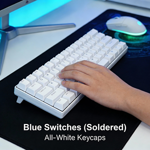 LED Backlit Mechanical <strong>Gaming</strong> <strong>Keyboard</strong> Wired USB Type-C Interface Plug and Play 61-Key Mini <strong>White</strong> <strong>Keyboard</strong> - Product Image 3