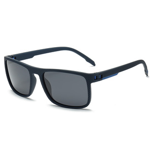 Men's Rectangle Polarized Sunglasses UV400 Outdoor Fashion Full Rim 141mm Black <b>Grey</b> <b>Frame</b> - Product Image 3