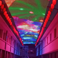 P50 RGB Esnek Led Mesh IP67 Reklam Ekranı Led Mesh Video Duvar Bina Cephesi için