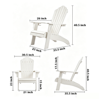Chaise de jardin moderne pour villa, en plastique durable avec structure en acier, résistante à l'eau et à la corrosion, chaise Adirondack pour extérieur.