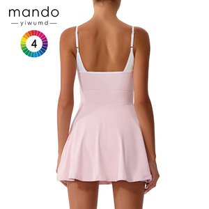 Femmes avec bretelles réglables plissé une pièce Body de tennis vêtements de sport de plein air Fitness Wear combinaison respirante pour adultes - Product Image 4