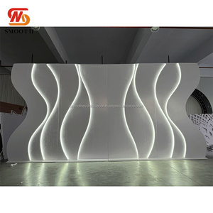 Suave personalizado boda acrílico telón de fondo de lujo oro plata Led acrílico elegante boda telón de fondo - Product Image 6