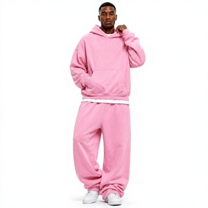 Heavyweight Vintage Washed Oversized Hoodie And Wide Leg Sweatpants <b>Set</b> Acid Wash Oversized Hoodie Wide Leg Sweatpants <b>Set</b> - Product Image 2