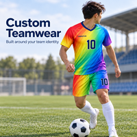 Maillot de football personnalisé à dégradé arc-en-ciel, uniforme d'équipe de football entièrement sublimé, club OEM