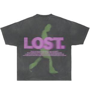 T-Shirt Vintage Lost Souls con Grafica, Vestibilità Aderente, Streetwear da Uomo, Manica Corta, Collo Tondo, 100% Cotone Jersey, Design Stampato - Product Image 1