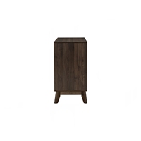 Buffet élégant couleur noyer cacao HIRADO 1,2 m avec pieds en chêne malaisien, design scandinave moderne, panneau stratifié