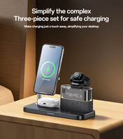 Chargeur sans fil de bureau Yesido 6-en-1 15W à charge rapide avec affichage LED de l'heure, veilleuse et protections multiples DS37
