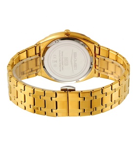 Orologio al quarzo da uomo di lusso in acciaio inossidabile quadrante oro resistente all'acqua impermeabile per semplici momenti di vita quotidiana - Product Image 6