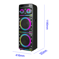 Haut-parleur de karaoké sans fil puissant 2000W avec USB et Aux, micro intégré, LED RGB, 2 micros portables, grand format en plastique, portable