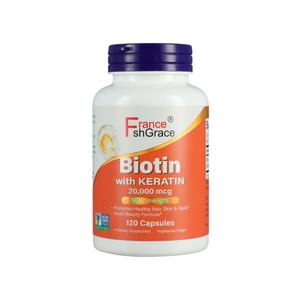 Biotine et kératine 20000 mcg peuvent favoriser la santé des cheveux, de la peau et des ongles ; esthétique optimale, 120 capsules - Product Image 4