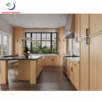 Armoires de cuisine de luxe en chêne teinté placage Vietnam Ghana Usine RTA Slim Shaker Armoires de cuisine personnalisées