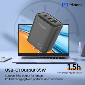 Chargeurs de <span class=keywords><strong>téléphone</strong></span> Miccell en gros 65W, chargeur mural 3-en-1 avec ports de charge rapide USB-A et Type-C pour les utilisateurs de téléphones, tablettes et ordinateurs portables - Product Image 3