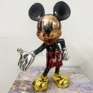 Escultura de Mickey y <span class=keywords><strong>Minnie</strong></span> de dibujos animados con acabado cromado, para decoración interior, estilo Pop Art, venta al por mayor en varios colores. - Product Image 1