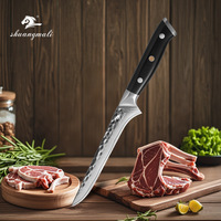 Couteau à désosser Damas, lame en acier martelé 5Cr15MoV, manche G10, outil de cuisine pour viande, barbecue, camping en plein air, boucher, vente en gros