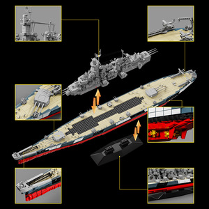 12GO 98008 WWII USS Montana Battleship Building Block Model Educational Assembly Toy For Teenagers - Product Image 4