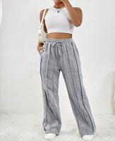 Pantalons de survêtement décontractés pour femmes, respirants, à taille haute, coupe ample, avec cordon de serrage, jambes droites, pantalons de sport