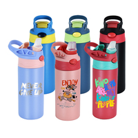 Oferta Especial: Nuevo Vaso Térmico Infantil de Acero Inoxidable de 12oz con Aislamiento al Vacío, Recubrimiento en Polvo y Tapa con Popote para Niños